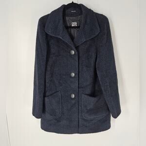 Cinzia Rocca Navy Wool Alpaca Blend Button Down Jacket 8